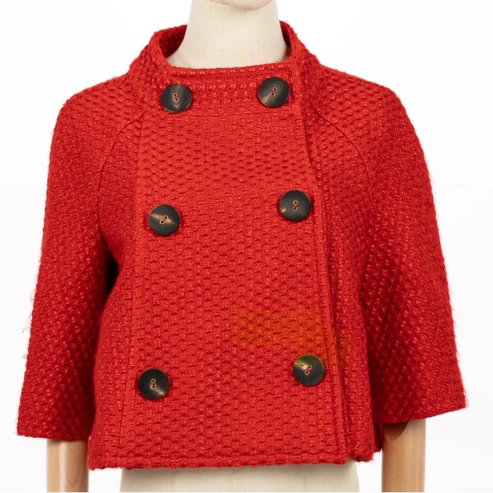 Carolina Herrera Red Cape Jacket